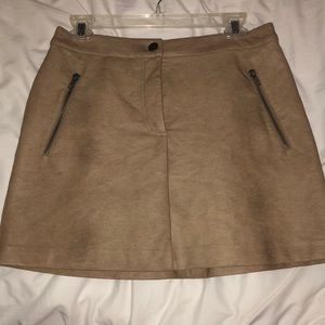 Tan Leather Skirt